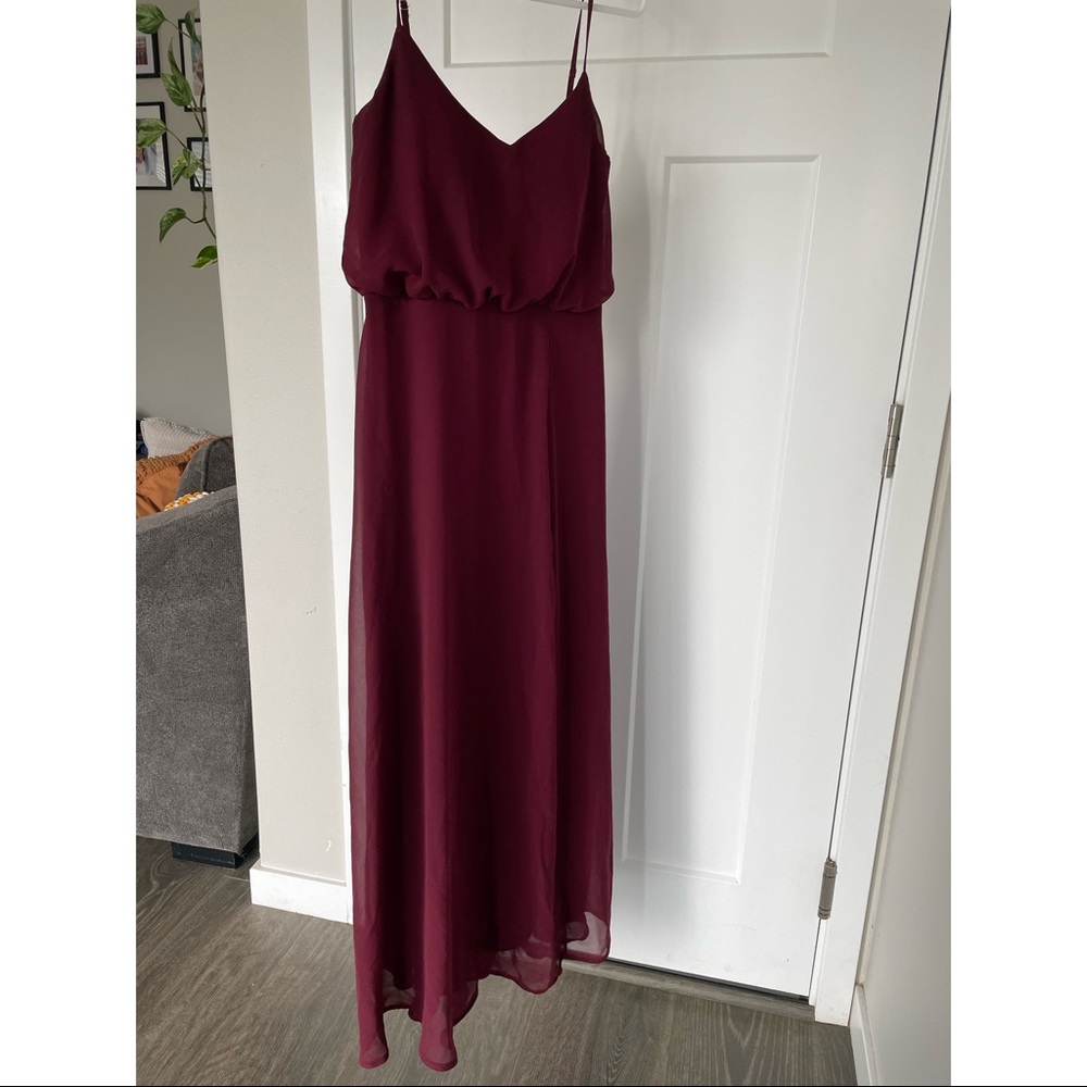 Cabernet Birdy Grey bridesmaid dress